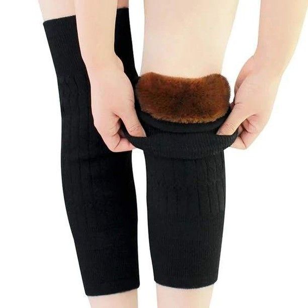 2 PCS Non-Slip Cashmere Wool Knee Pads Leg Warmer for Men & Women