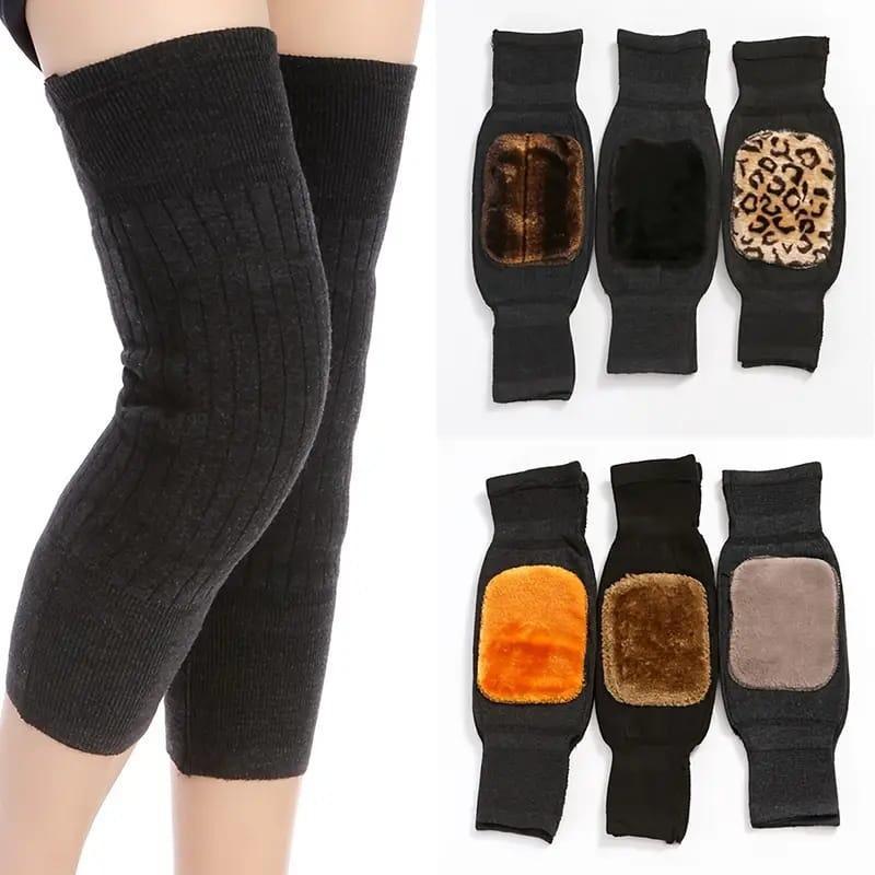2 PCS Non-Slip Cashmere Wool Knee Pads Leg Warmer for Men & Women