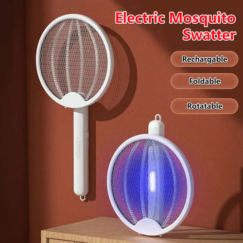 Foldable Mosquito Killer Trap | Electric Rechargeable Bug Zapper Racket For Indoor And Outdoor Mosquito And Insect Control (Random Color)