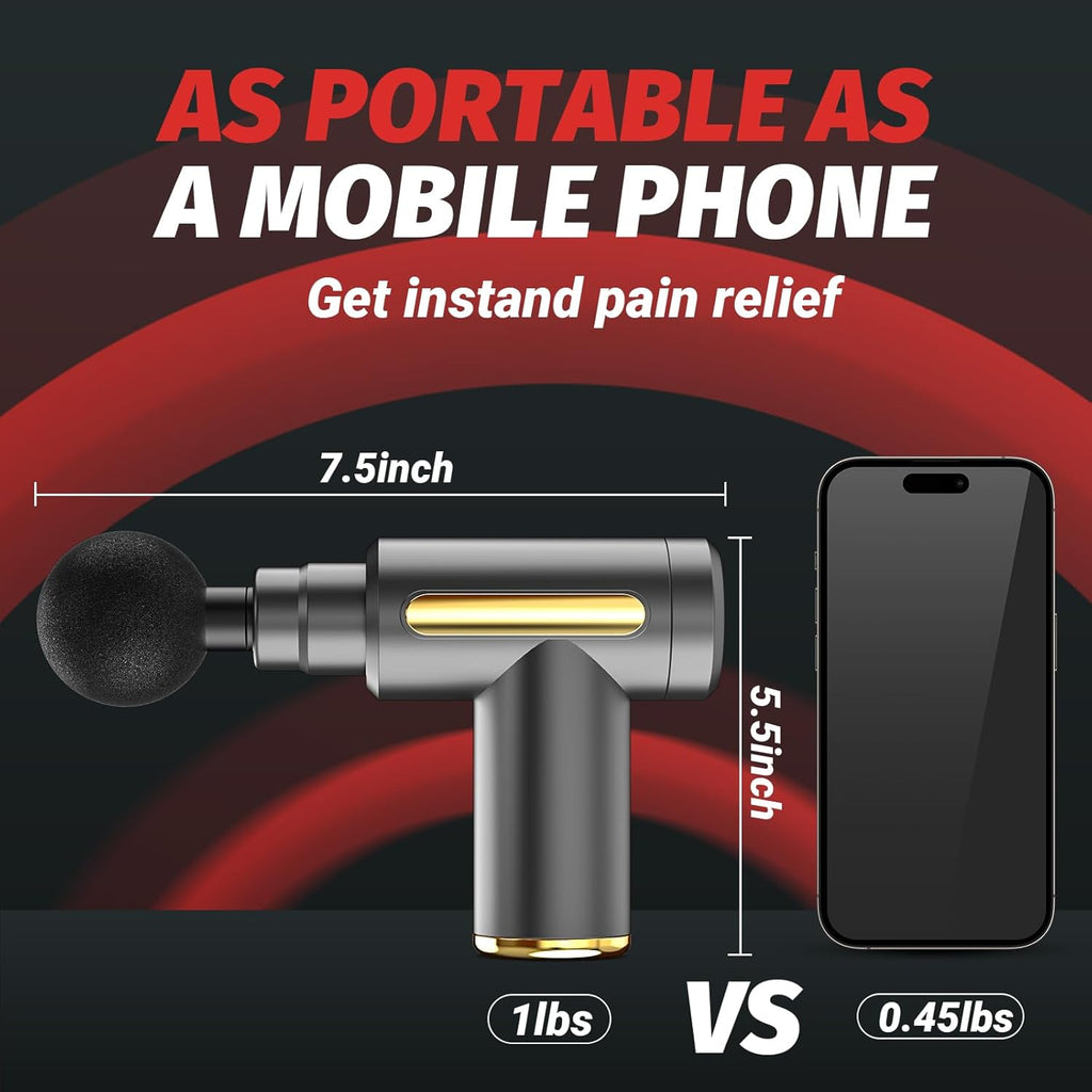 Ultra-Quiet Deep Tissue Portable Massage Gun – Muscle Recovery & Pain Relief